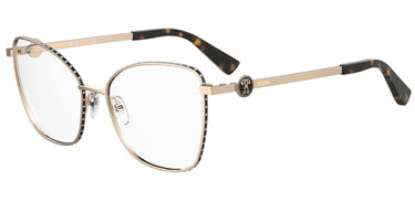 Premium Women Moschino Eyeglasses: MOS587 - Gold Black - SpecSMART Eye Clinic (Diagonal View)